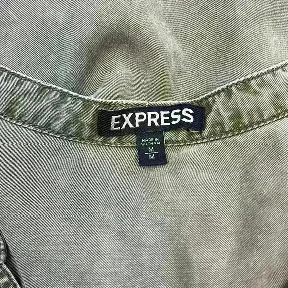 Express Long Button Front V-Neck Dress Size M - Picture 5 of 11